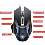 Souris filaire mécanique YINDIAO G10 7200DPI 7 modes réglables 7 touches rétroéclairées RVB en métal, Style : Version audio