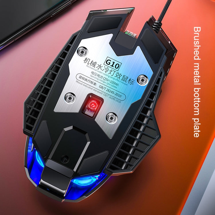 Souris filaire mécanique YINDIAO G10 7200DPI 7 modes réglables 7 touches rétroéclairées RVB en métal, Style : Version audio