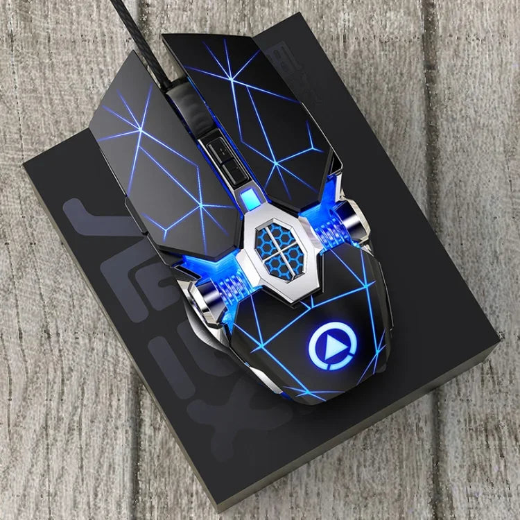 Souris de jeu mécanique filaire YINDIAO 3200DPI, 4 modes réglables, 7 touches, lumière RVB, Style : Version audio, Style : Version audio