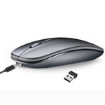 Souris PC Portable sans fil HXSJ M90 2.4GHz ultra-mince et silencieuse, rechargeable et bi-mode Bluetooth