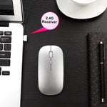 Souris PC Portable sans fil HXSJ M90 2.4GHz ultra-mince et silencieuse, rechargeable et bi-mode Bluetooth