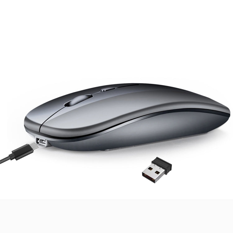 Souris PC Portable sans fil HXSJ M90 2.4GHz ultra-mince et silencieuse, rechargeable et bi-mode Bluetooth