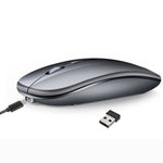 Souris PC Portable sans fil HXSJ M90 2.4GHz ultra-mince et silencieuse, rechargeable et bi-mode Bluetooth