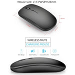 Souris PC Portable sans fil HXSJ M90 2.4GHz ultra-mince et silencieuse, rechargeable et bi-mode Bluetooth