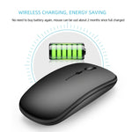 Souris PC Portable sans fil HXSJ M90 2.4GHz ultra-mince et silencieuse, rechargeable et bi-mode Bluetooth