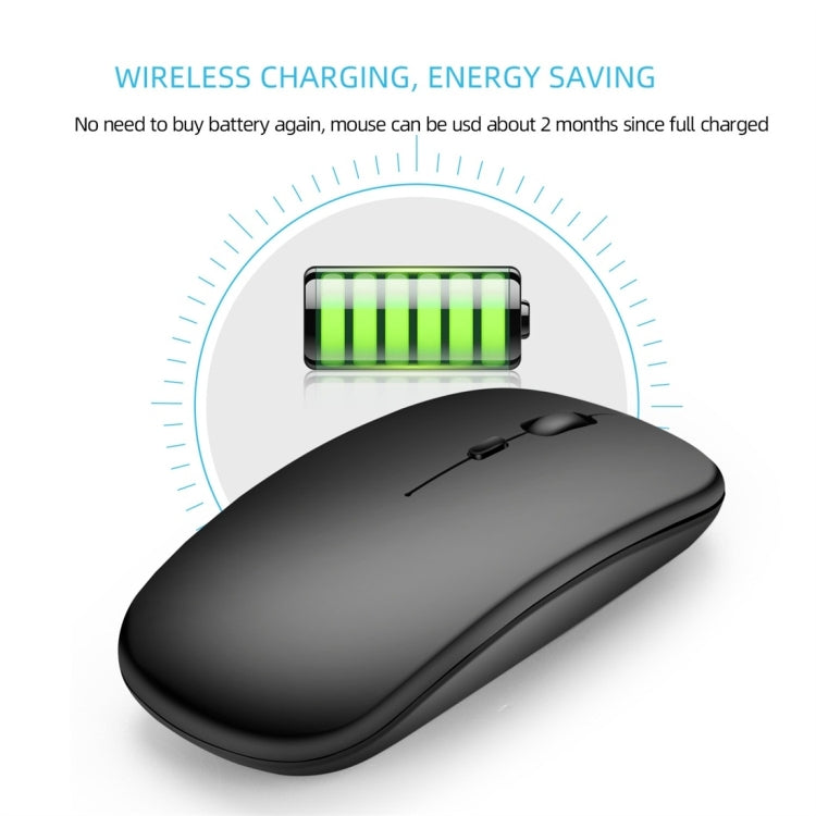 Souris PC Portable sans fil HXSJ M90 2.4GHz ultra-mince et silencieuse, rechargeable et bi-mode Bluetooth