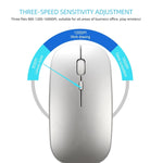 Souris PC Portable sans fil HXSJ M90 2.4GHz ultra-mince et silencieuse, rechargeable et bi-mode Bluetooth