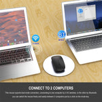 Souris PC Portable sans fil HXSJ M90 2.4GHz ultra-mince et silencieuse, rechargeable et bi-mode Bluetooth