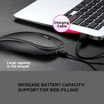 Souris PC Portable sans fil HXSJ M90 2.4GHz ultra-mince et silencieuse, rechargeable et bi-mode Bluetooth