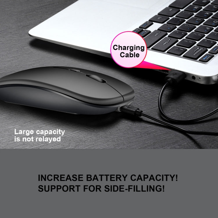 Souris PC Portable sans fil HXSJ M90 2.4GHz ultra-mince et silencieuse, rechargeable et bi-mode Bluetooth