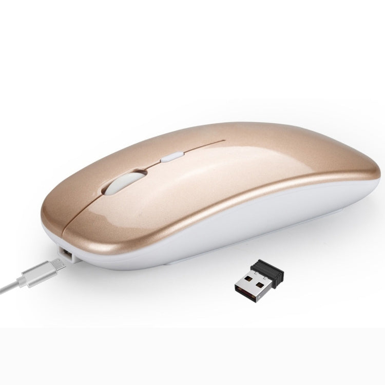 Souris PC Portable sans fil HXSJ M90 2.4GHz ultra-mince et silencieuse, rechargeable et bi-mode Bluetooth