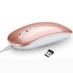 Souris PC Portable sans fil HXSJ M90 2.4GHz ultra-mince et silencieuse, rechargeable et bi-mode Bluetooth