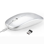 Souris PC Portable sans fil HXSJ M90 2.4GHz ultra-mince et silencieuse, rechargeable et bi-mode Bluetooth