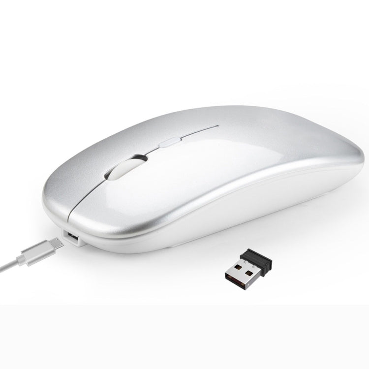 Souris PC Portable sans fil HXSJ M90 2.4GHz ultra-mince et silencieuse, rechargeable et bi-mode Bluetooth