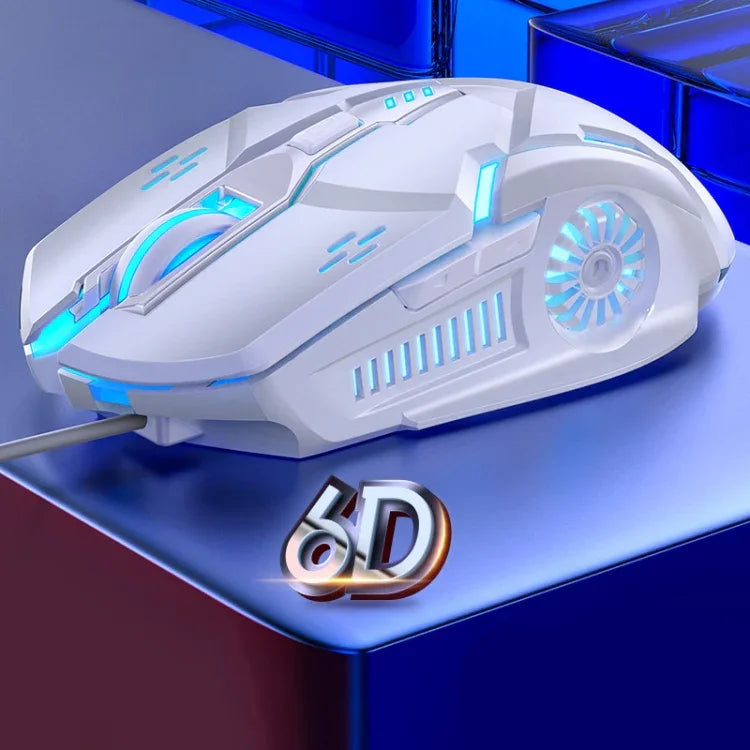 Souris de jeu filaire silencieuse YINDIAO G5 3200 DPI 4 modes réglables 6 boutons lumière RVB, G5 version silencieuse noire, G5 version silencieuse blanche