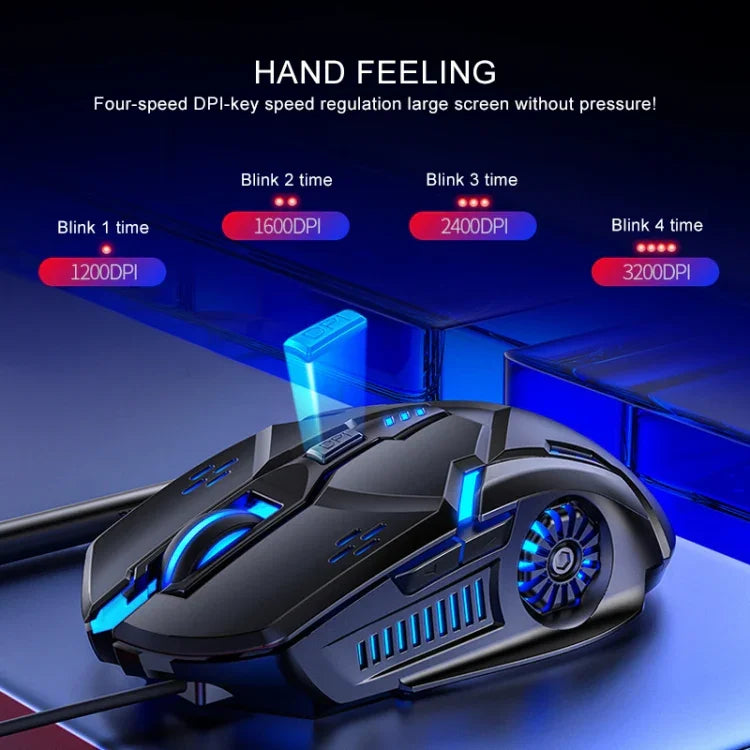 Souris de jeu filaire silencieuse YINDIAO G5 3200 DPI 4 modes réglables 6 boutons lumière RVB, G5 version silencieuse noire, G5 version silencieuse blanche