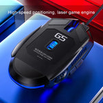 Souris de jeu filaire silencieuse YINDIAO G5 3200 DPI 4 modes réglables 6 boutons lumière RVB, G5 version silencieuse noire, G5 version silencieuse blanche
