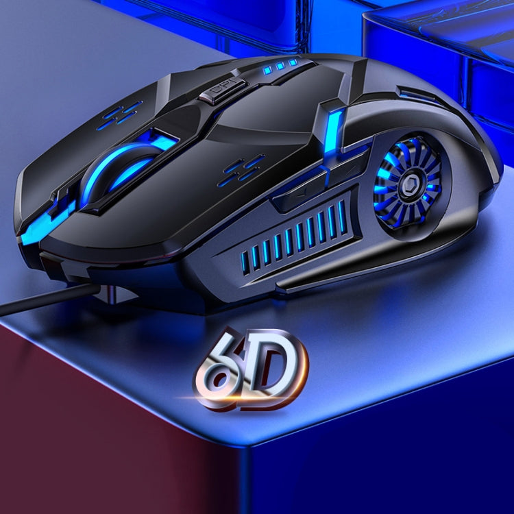 Souris de jeu filaire YINDIAO G5 3200DPI 4 modes réglables 6 boutons Lumière RGB, G5 Noir, G5 Blanc