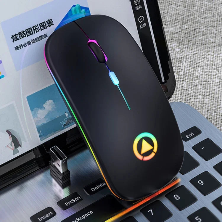 YINDIAO A2 2,4 GHz 1600 DPI 3 modes réglables Souris sans fil silencieuse RVB rechargeable, version rechargeable