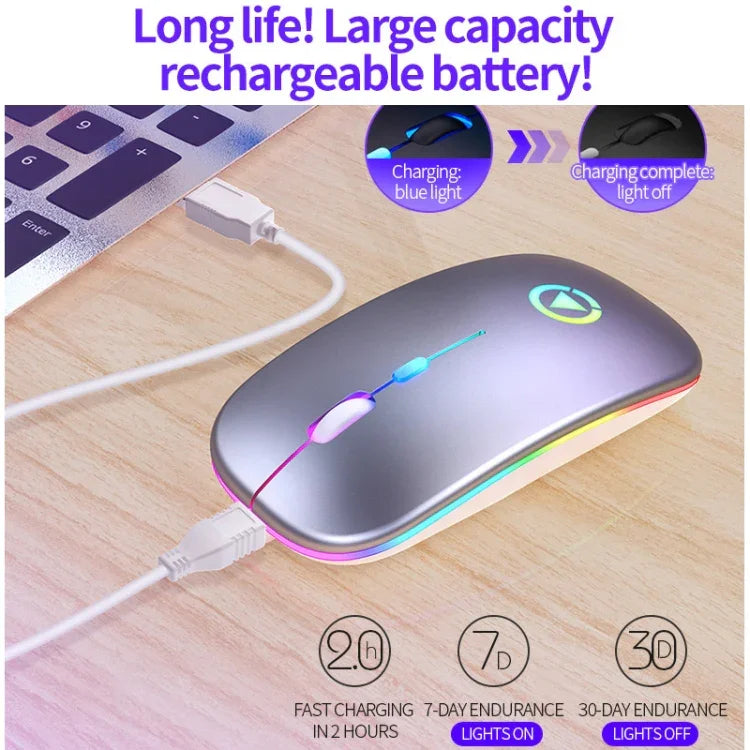 YINDIAO A2 Souris sans fil silencieuse 2,4 GHz, 1600 DPI, 3 modes réglables, alimentée par pile, version pile.