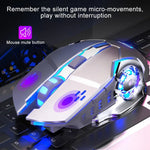 Souris de jeu sans fil YINDIAO A4 2,4 GHz 1600 DPI 3 modes réglables rechargeable silencieuse (gris argenté), noir argenté