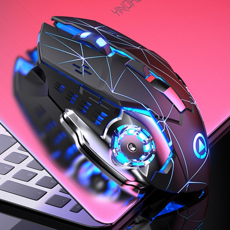 YINDIAO A4 2.4GHz 1600DPI Souris de jeu sans fil rechargeable silencieuse à 3 modes (noir étoile), noir étoile
