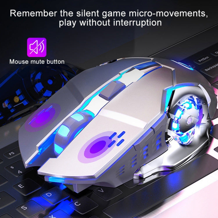YINDIAO A4 2.4GHz 1600DPI Souris de jeu sans fil rechargeable silencieuse à 3 modes (noir étoile), noir étoile