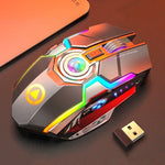 Souris de jeu sans fil YINDIAO A5 2,4 GHz 1600 DPI 3 modes réglables rechargeable lumière RVB silencieuse