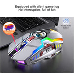 Souris de jeu sans fil YINDIAO A5 2,4 GHz 1600 DPI 3 modes réglables rechargeable lumière RVB silencieuse