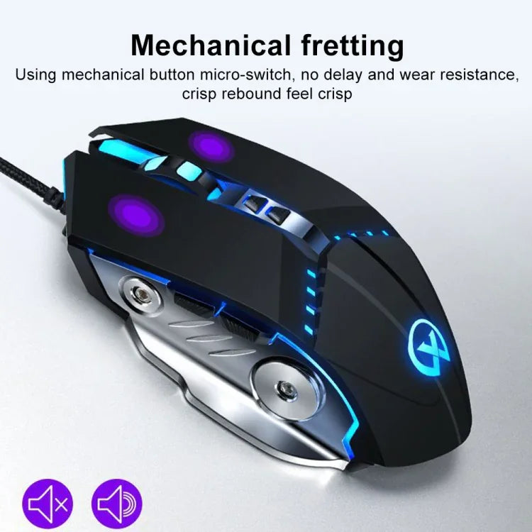 Souris de jeu filaire GM20 3200DPI 4 modes réglables 7 boutons RVB, GM20 Noire, GM20 Blanche