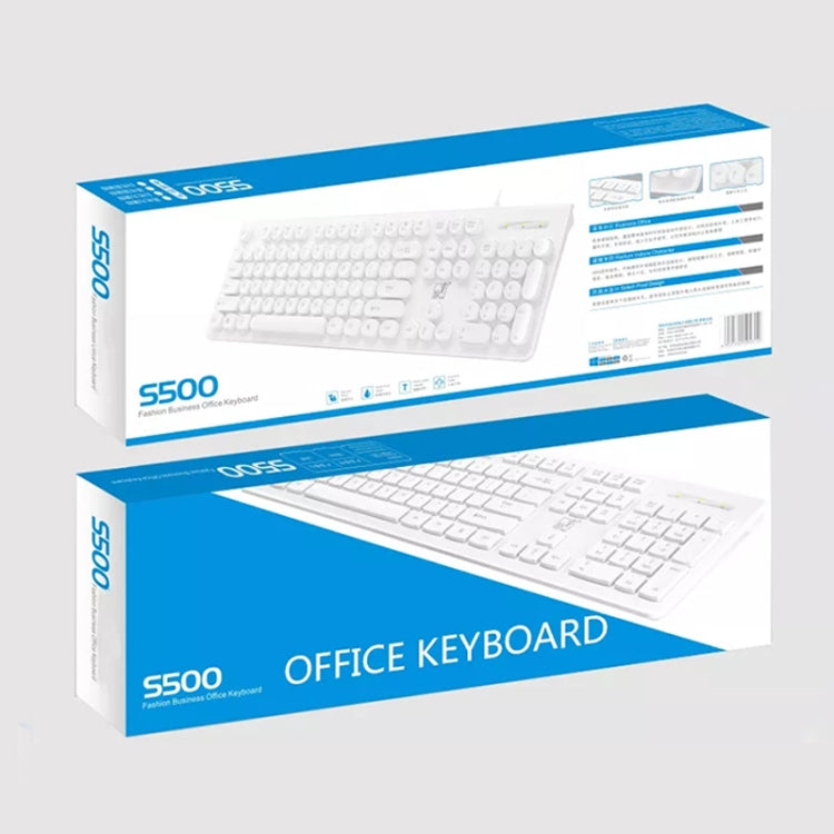 Clavier d'ordinateur filaire USB ZGB S500 à touches rondes, touches rondes (noir), touches rondes (blanc)