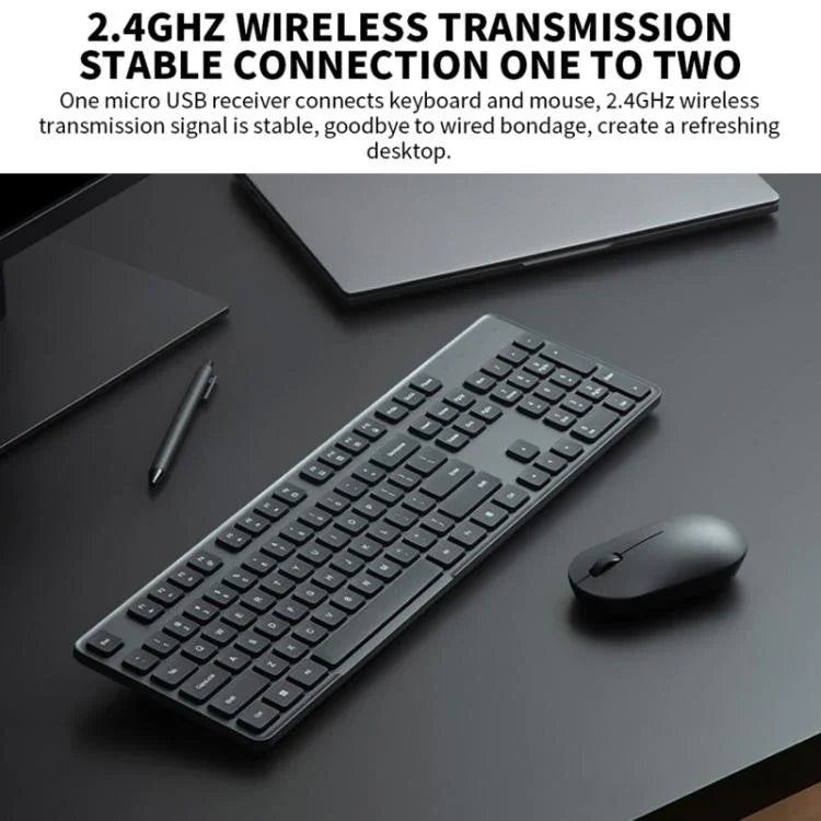 Ensemble clavier et souris sans fil Xiaomi 2,4 GHz d'origine pour ordinateur portable et de bureau, 2ème génération