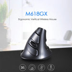 Souris verticale ergonomique sans fil DELUX M618GX, souris optique 1600 DPI, M618GX