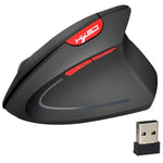 HXSJ T24 Souris verticale ergonomique sans fil 2,4 G 2 400 DPI à 6 boutons avec récepteur USB, 6 boutons T24 noir, 6 boutons T24 gris