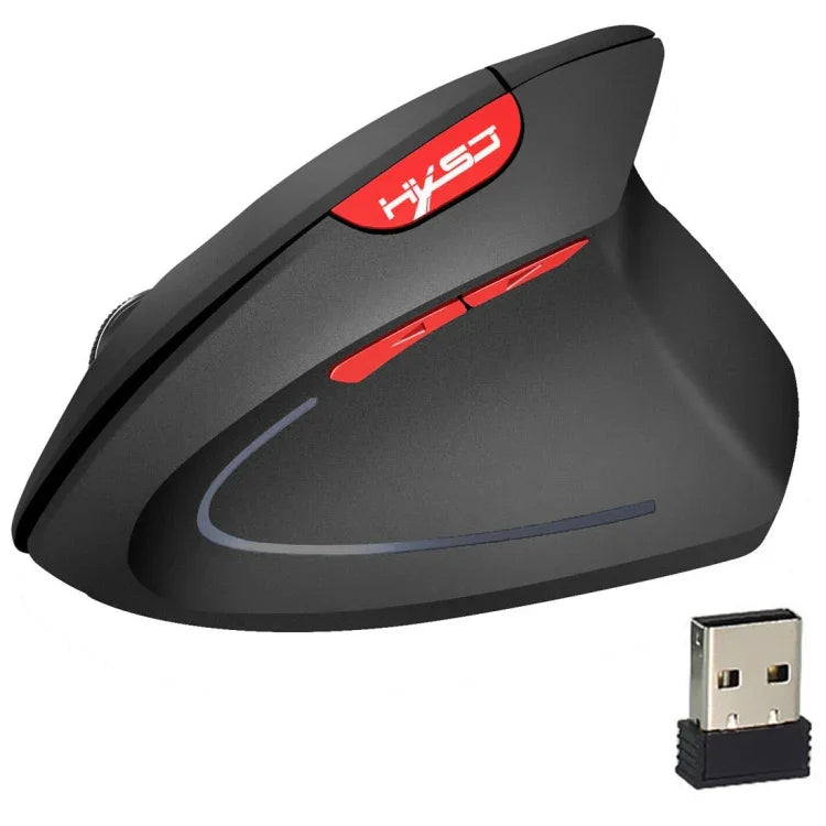 HXSJ T24 Souris verticale ergonomique sans fil 2,4 G 2 400 DPI à 6 boutons avec récepteur USB, 6 boutons T24 noir, 6 boutons T24 gris