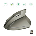 HXSJ T24 Souris verticale ergonomique sans fil 2,4 G 2 400 DPI à 6 boutons avec récepteur USB, 6 boutons T24 noir, 6 boutons T24 gris