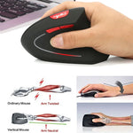 HXSJ T24 Souris verticale ergonomique sans fil 2,4 G 2 400 DPI à 6 boutons avec récepteur USB, 6 boutons T24 noir, 6 boutons T24 gris