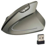 HXSJ T24 Souris verticale ergonomique sans fil 2,4 G 2 400 DPI à 6 boutons avec récepteur USB, 6 boutons T24 noir, 6 boutons T24 gris