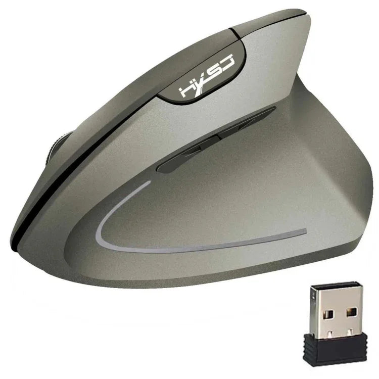 HXSJ T24 Souris verticale ergonomique sans fil 2,4 G 2 400 DPI à 6 boutons avec récepteur USB, 6 boutons T24 noir, 6 boutons T24 gris