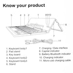 Clavier Bluetooth V3.0 pliable ultra-fin GK608, support intégré, compatible avec les systèmes Android/iOS/Windows, GK608 (noir), GK608 (gris), GK608 (or)