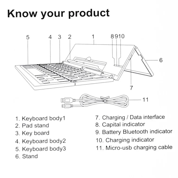 Clavier Bluetooth V3.0 pliable ultra-fin GK608, support intégré, compatible avec les systèmes Android/iOS/Windows, GK608 (noir), GK608 (gris), GK608 (or)