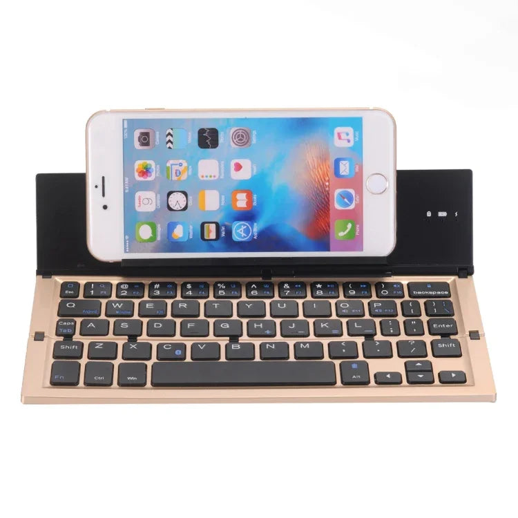 Clavier Bluetooth V3.0 pliable ultra-fin GK608, support intégré, compatible avec les systèmes Android/iOS/Windows, GK608 (noir), GK608 (gris), GK608 (or)