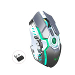 ZERODATE T30 Souris Optique sans Fil RVB Rétroéclairée, 2.4GHz 2400DPI, Trois Vitesses Réglables, T30 Blanc