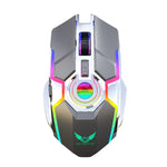 ZERODATE T30 Souris Optique sans Fil RVB Rétroéclairée, 2.4GHz 2400DPI, Trois Vitesses Réglables, T30 Blanc