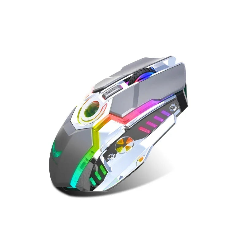ZERODATE T30 Souris Optique sans Fil RVB Rétroéclairée, 2.4GHz 2400DPI, Trois Vitesses Réglables, T30 Blanc