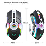 ZERODATE T30 Souris Optique sans Fil RVB Rétroéclairée, 2.4GHz 2400DPI, Trois Vitesses Réglables, T30 Blanc