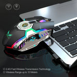 ZERODATE T30 Souris Optique sans Fil RVB Rétroéclairée, 2.4GHz 2400DPI, Trois Vitesses Réglables, T30 Blanc