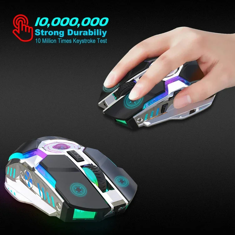 ZERODATE T30 Souris Optique sans Fil RVB Rétroéclairée, 2.4GHz 2400DPI, Trois Vitesses Réglables, T30 Blanc