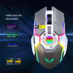 ZERODATE T30 Souris Optique sans Fil RVB Rétroéclairée, 2.4GHz 2400DPI, Trois Vitesses Réglables, T30 Blanc