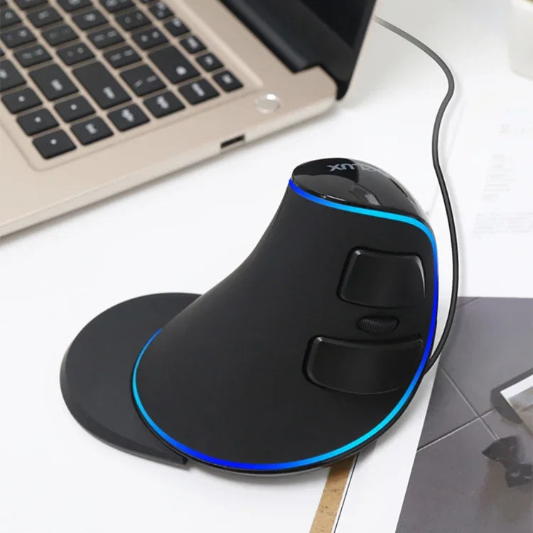 DELUX M618 Plus Souris optique filaire version bleue Souris verticale ergonomique 1600 DPI, 1600 DPI filaire